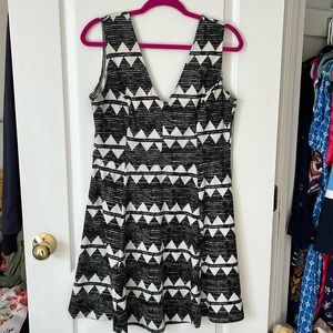 H&M geometric print skater dress size L